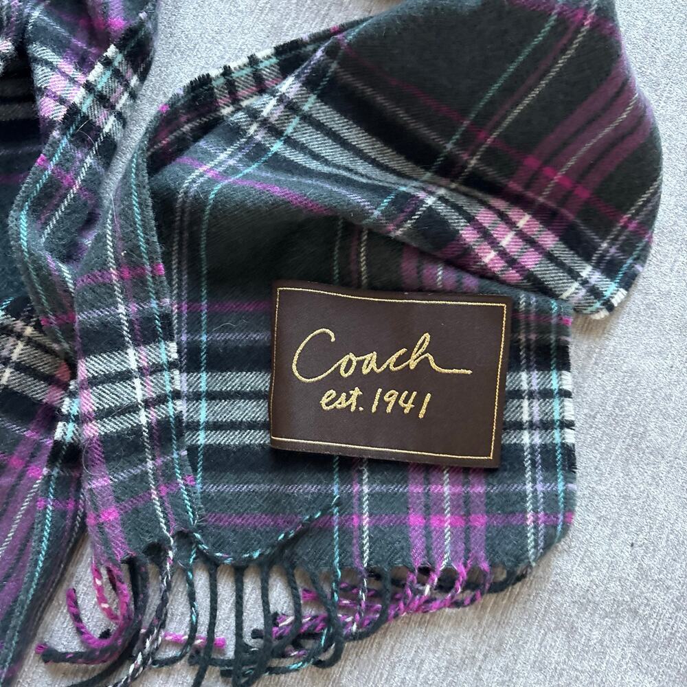 Coach Plaid Scarf - Picture 2 of 4